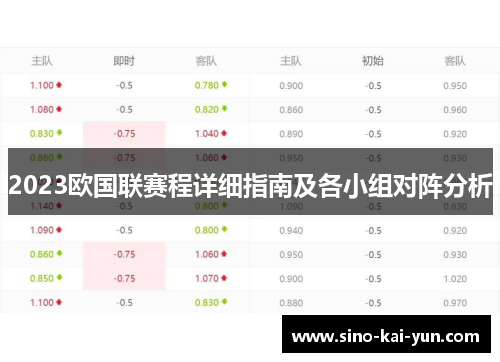2023欧国联赛程详细指南及各小组对阵分析