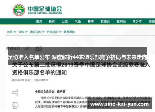 足协准入名单公布 深度解析44家俱乐部竞争格局与未来走向