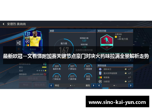 最新欧冠一文看懂附加赛关键节点豪门对决火药味拉满全景解析走势 最新欧冠一文看懂附加赛关键节点豪门对决火药味拉满全景解析走势